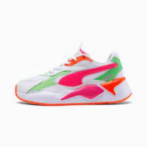 puma rsx pink green
